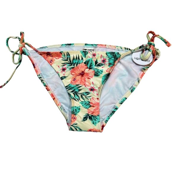 NEW Hot Water Swim String Bikini Bottom Size M Tropical Hawaiian Hibiscus NWT - Picture 1 of 6
